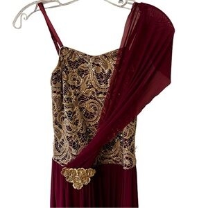 Revolution Girls Costume Dance Ice skating dress burgundy small adult size